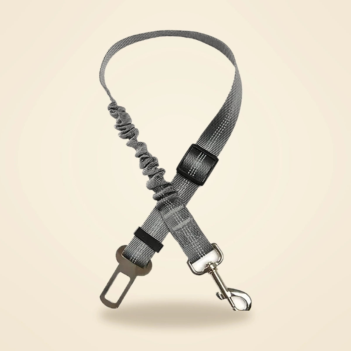 Attache de ceinture de sécurité pour chien grise