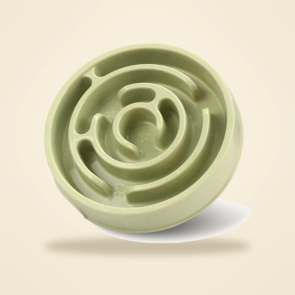Gamelle anti-glouton labyrinthe pour chien verte