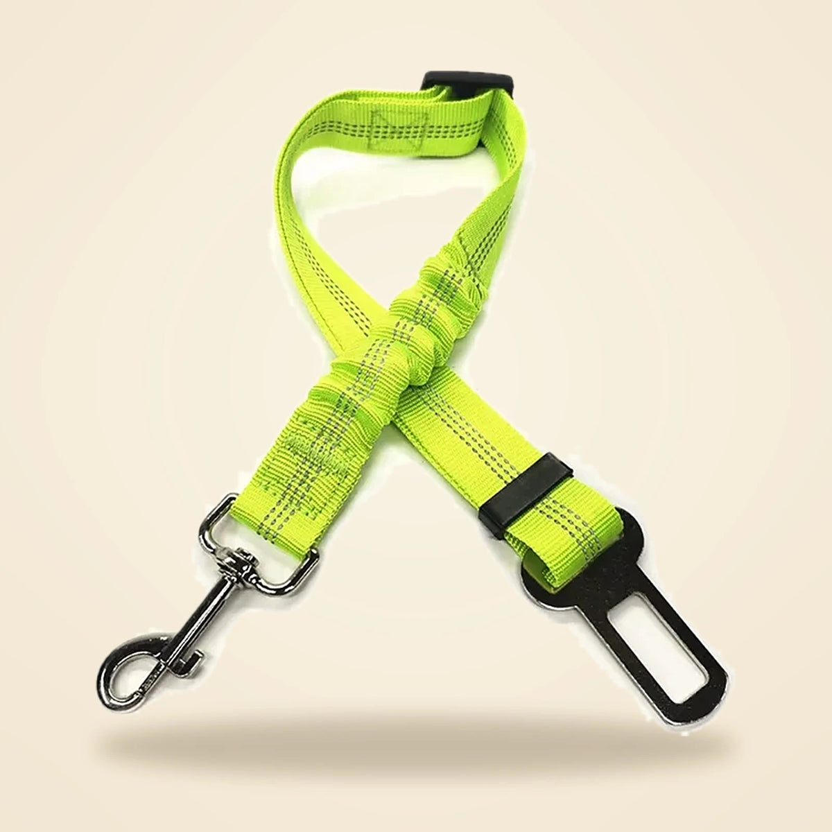 Attache de ceinture de sécurité pour chien verte