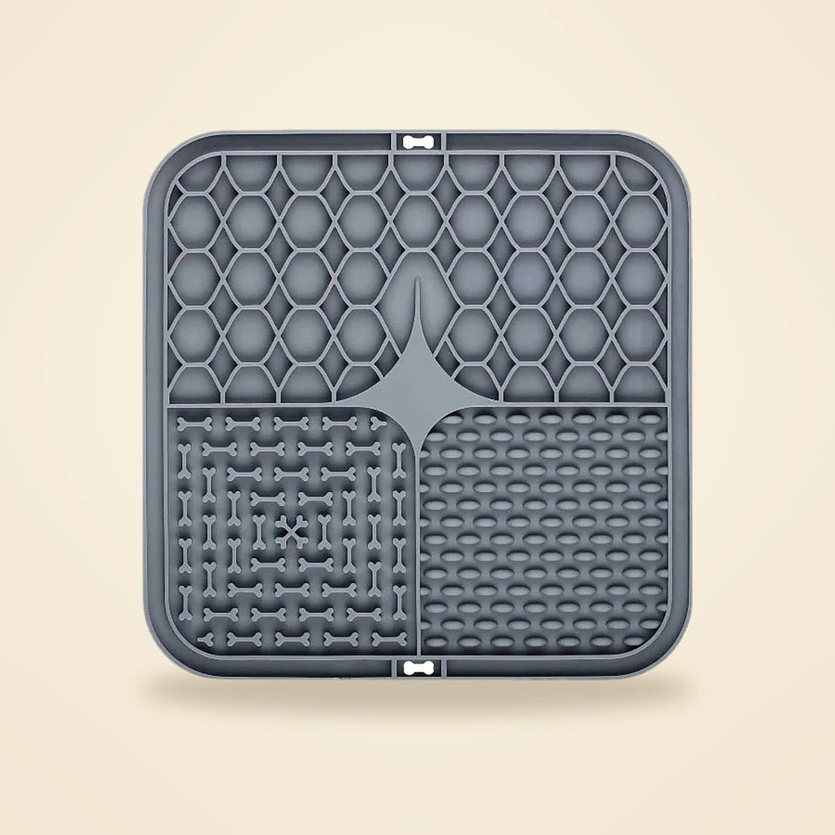 Tapis de léchage en silicone pour chien gris