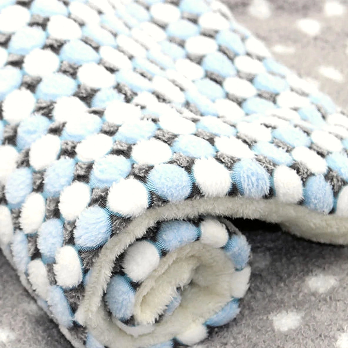 Couverture polaire pour chien bleue à pois