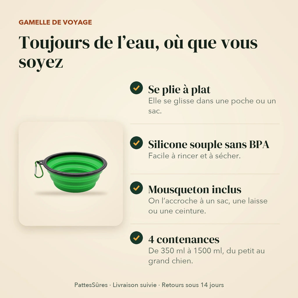 Points forts de la gamelle de voyage pliable