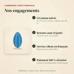 Nos engagements : livraison suivie, retours sous 14 jours, service client en français, paiement sécurisé