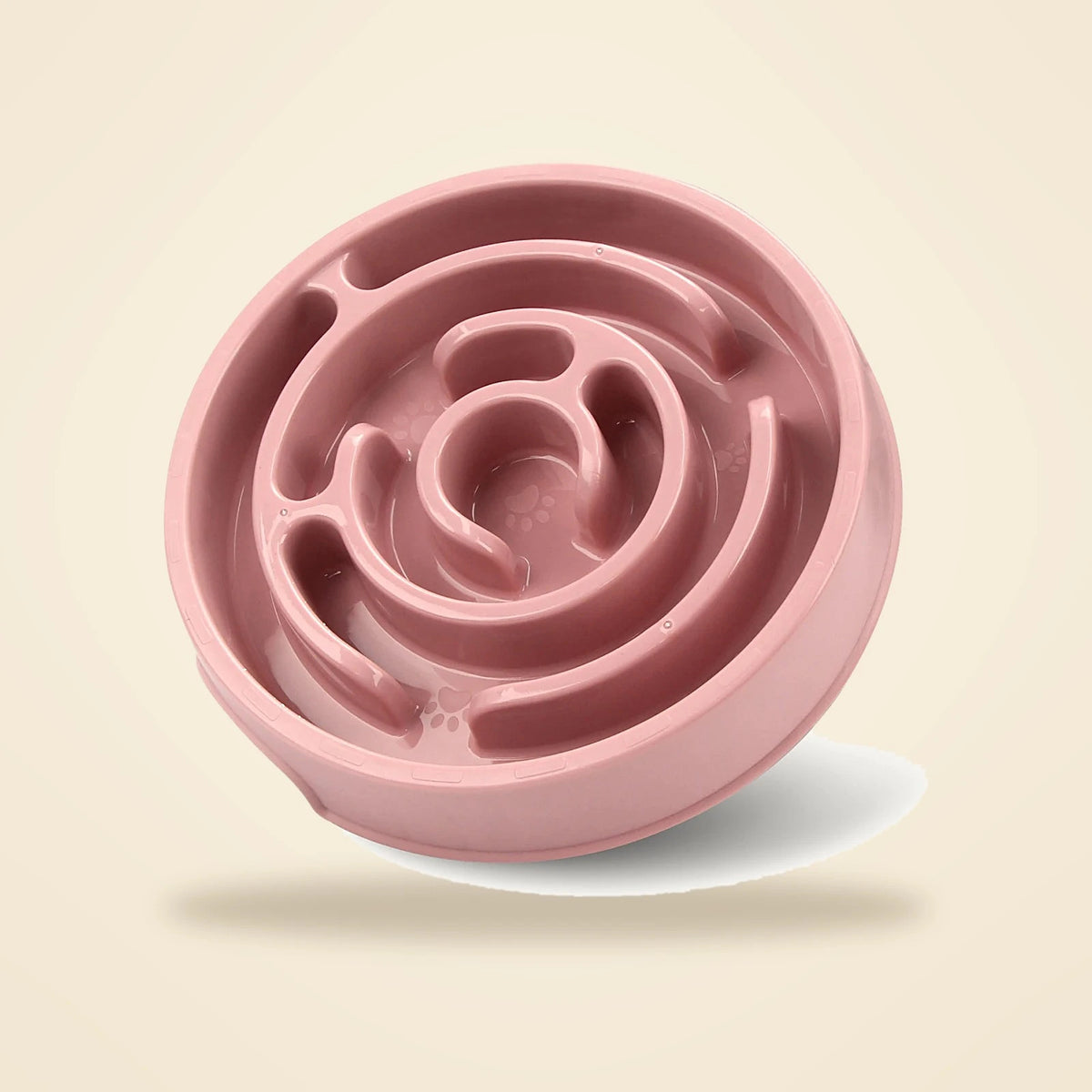 Gamelle anti-glouton labyrinthe pour chien rose