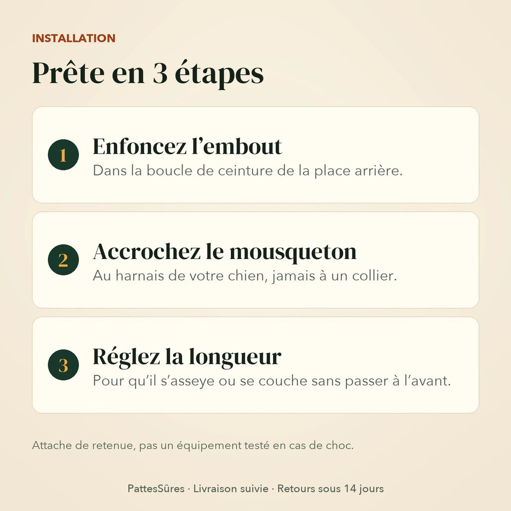 Installation de l’attache de ceinture en 3 étapes