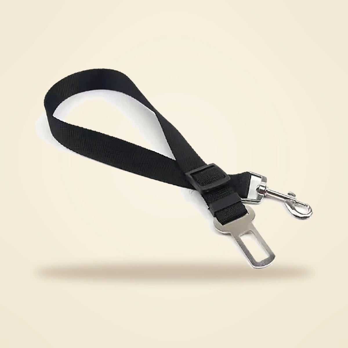 Attache de ceinture de sécurité pour chien noire