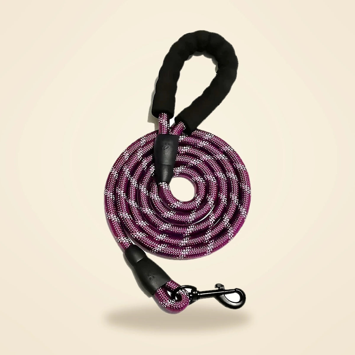Laisse réfléchissante pour chien avec poignée rembourrée violette