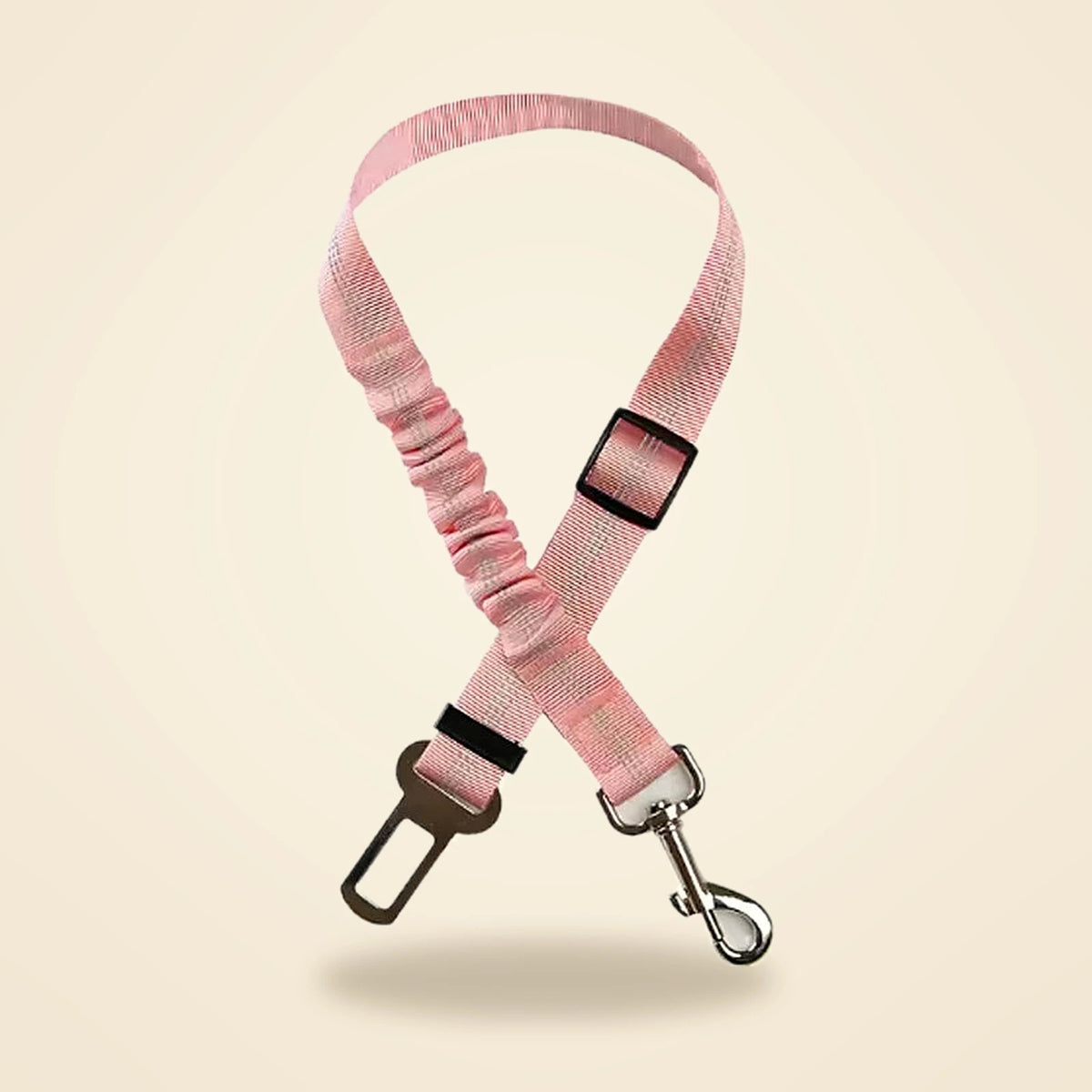 Attache de ceinture de sécurité pour chien rose
