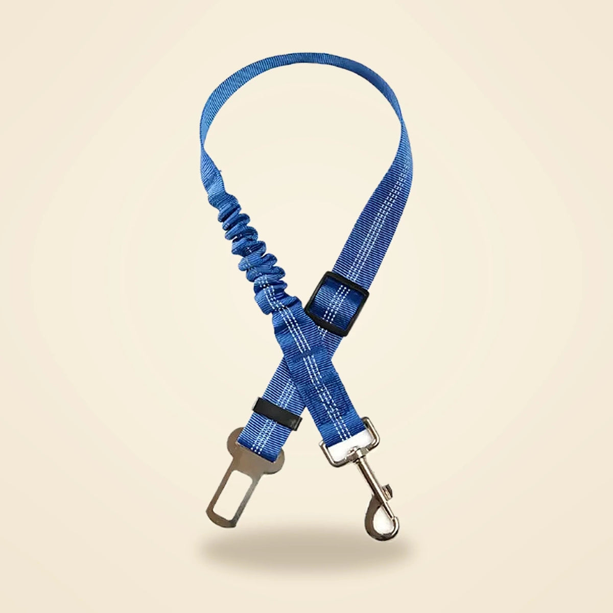 Attache de ceinture de sécurité pour chien bleue