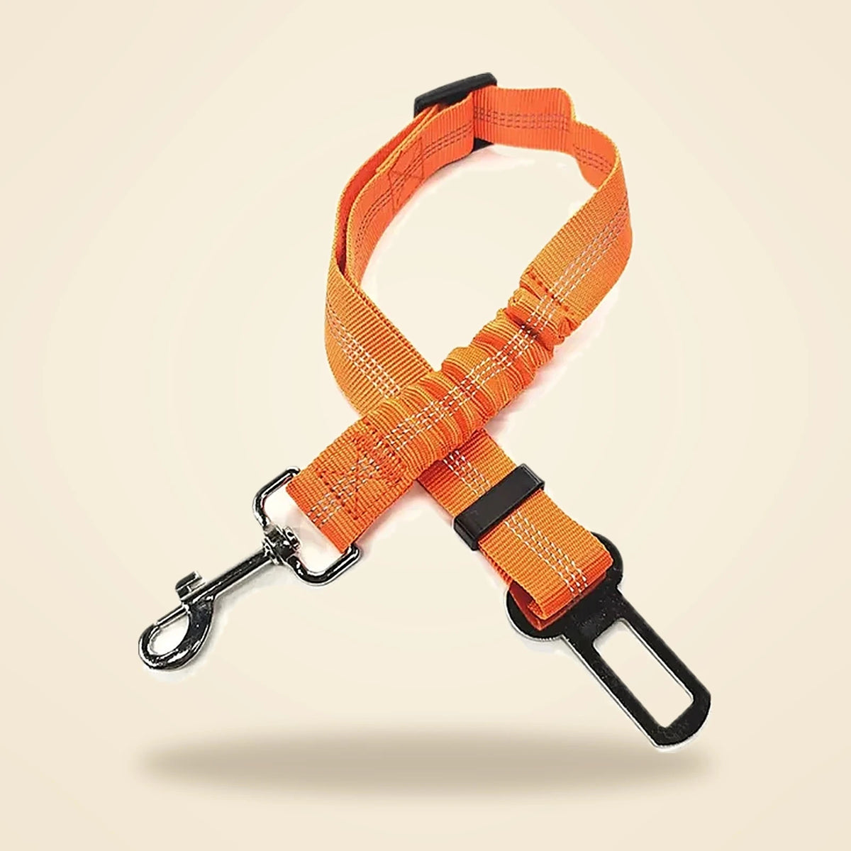 Attache de ceinture de sécurité pour chien orange