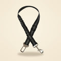 Attache de ceinture noire pour chien avec bande réfléchissante