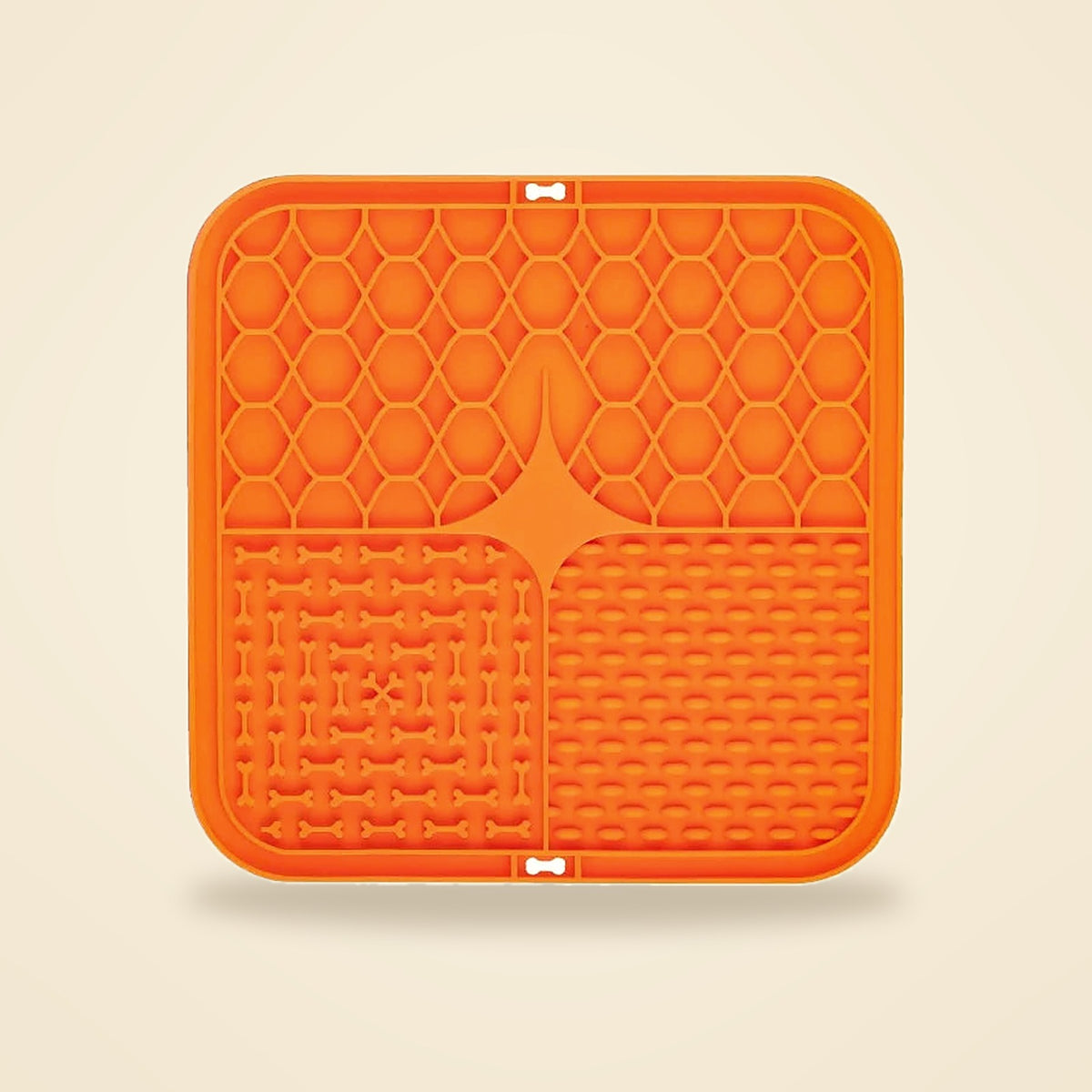 Tapis de léchage en silicone orange pour chien
