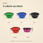 Les 5 coloris de la gamelle de voyage pliable