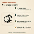 Nos engagements : livraison suivie, retours sous 14 jours, service client en français, paiement sécurisé