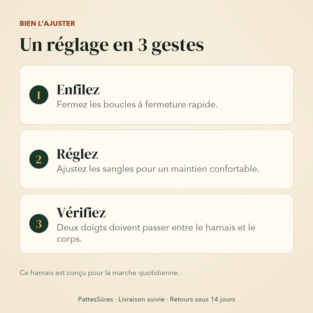 Régler le harnais en 3 gestes
