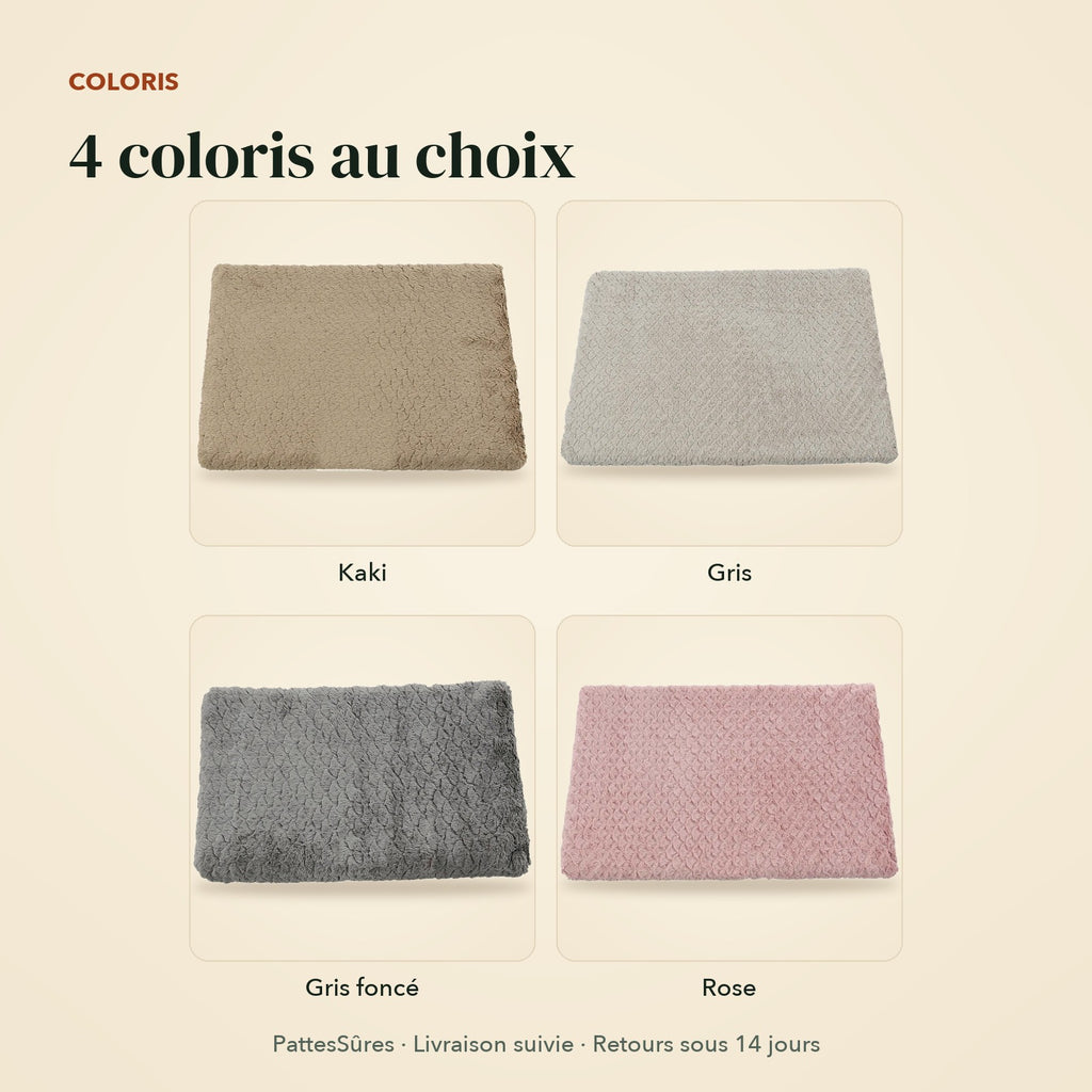 Les 4 coloris du matelas pour chien