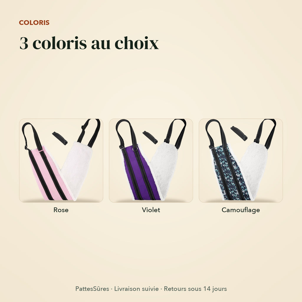 Les 3 coloris de la sangle de soutien