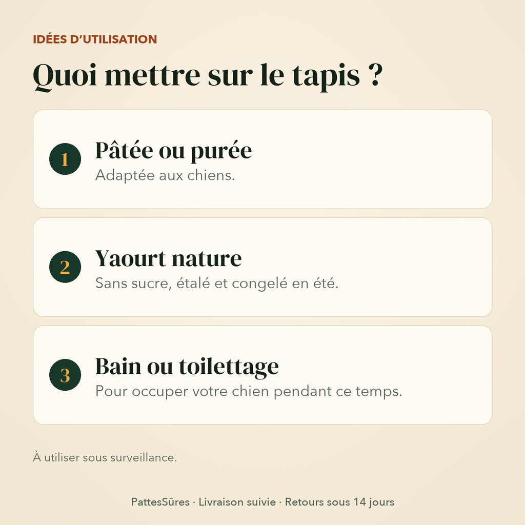 Idées d’utilisation du tapis de léchage